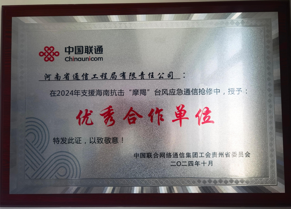 03-中國聯通網絡通信集團工會貴州省委員會授予公司“優秀合作單位”榮譽稱號.jpg